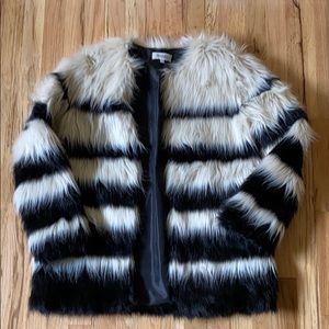 Faux Fur Black & White Jacket - S